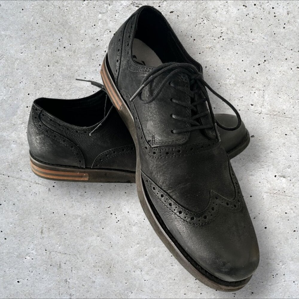 Men's Aetrex Dalton Wing Tip Oxford Shoes in Black - Size 12.5